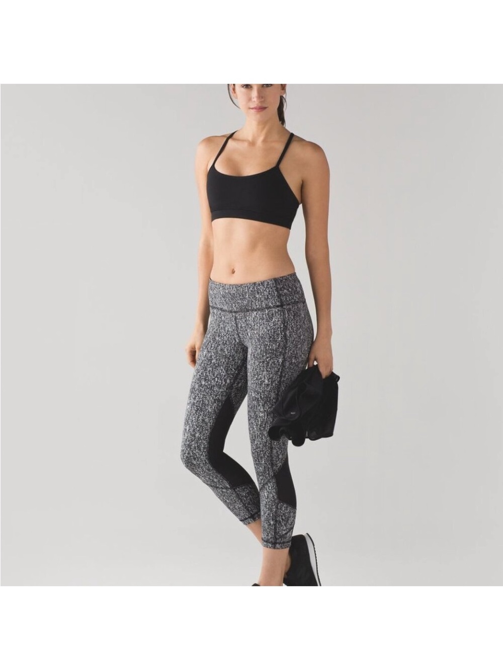 Lululemon Power Luxtreme Suited Jacquard White/Black Size 8